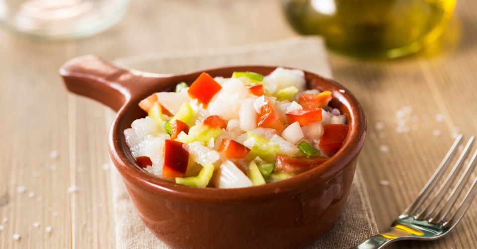 Salada de Bacalhau com Tomate e Pimentão